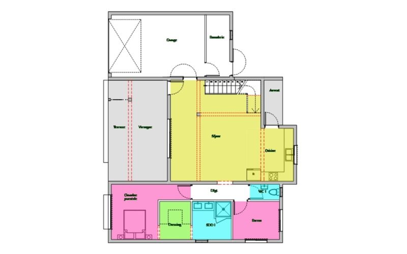 Villa Orchidée plan rdc